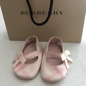 Bow Detail Check Cotton and Leather Ballerinas